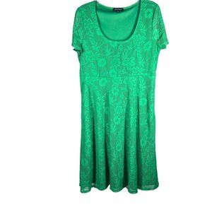 SLINKY Brand Womens Sz XL Green Lace Overlay Dress